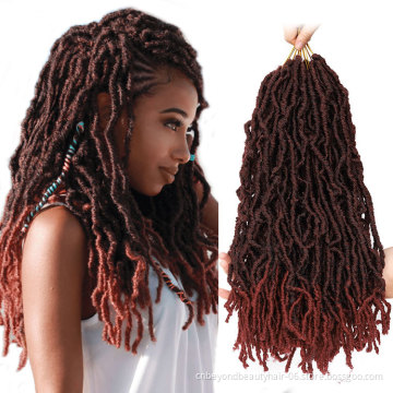 18 inch  Crochet Hair Goddess Faux Locs Crochet Hair Pre Looped Curly Wavy Dreads Crochet Twist Braiding Hair Extensions